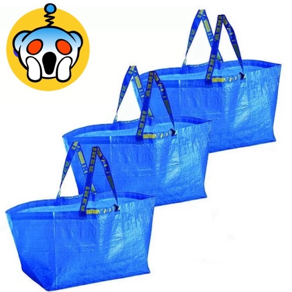 3 IKEA Blue Shopping Bags 🛍️ for carrying gifts 🦾 super sturdy! New! - Picture 2 of 2